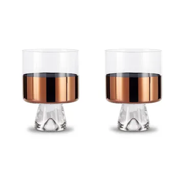 Tank Low Ball dricksglas 24 cl 2-pack - Clear-copper - Tom Dixon