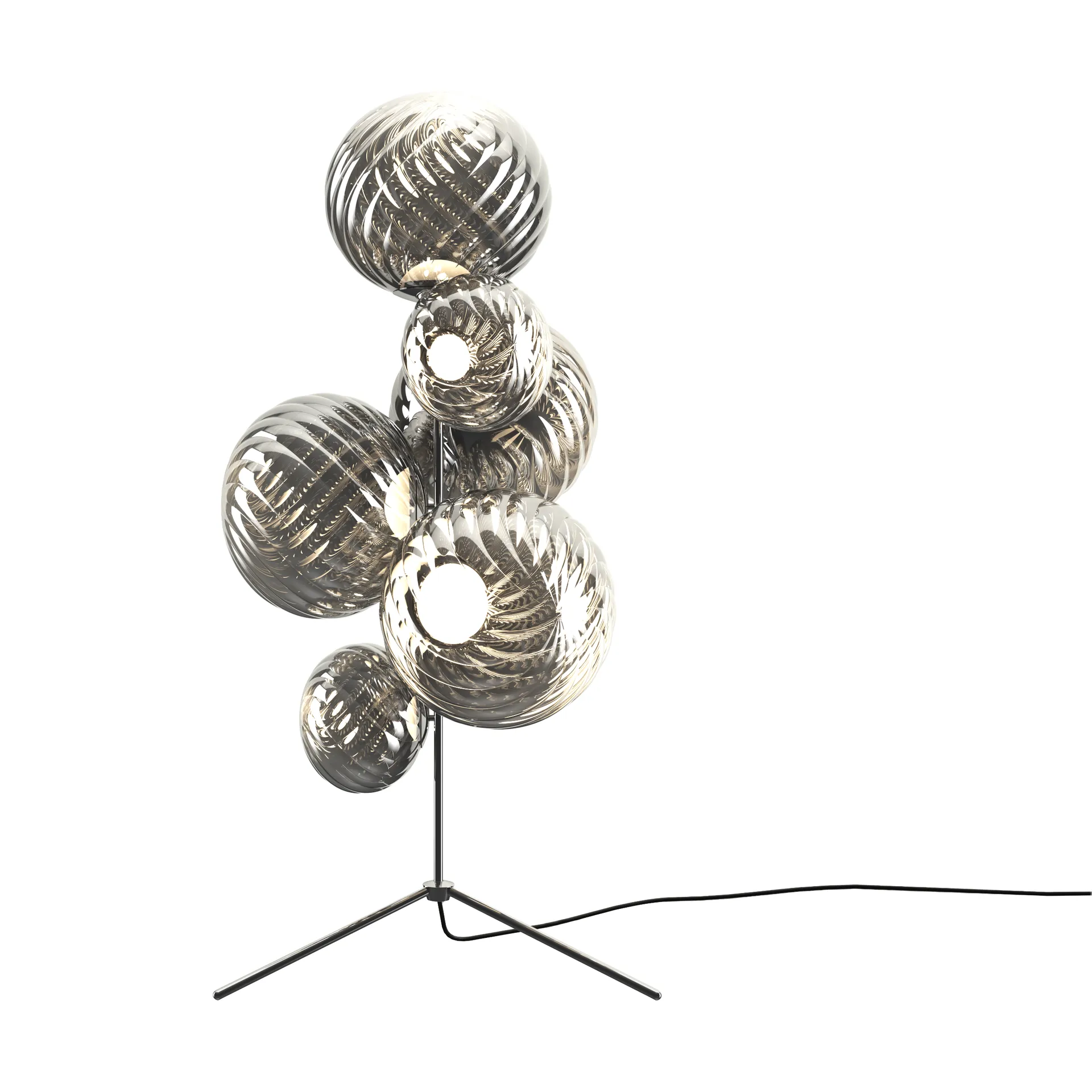 Whirl chandelier golvlampa, Silver Tom Dixon