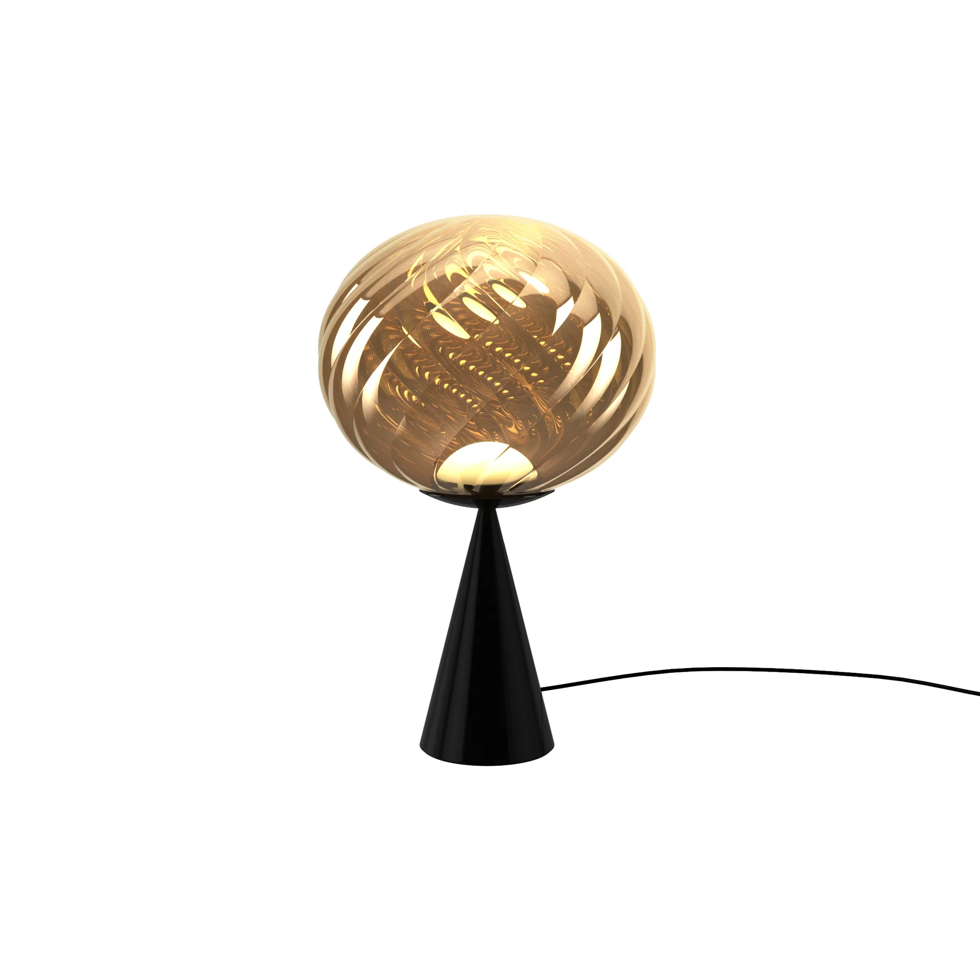 Whirl cone fat bordslampa, Gold-black Tom Dixon