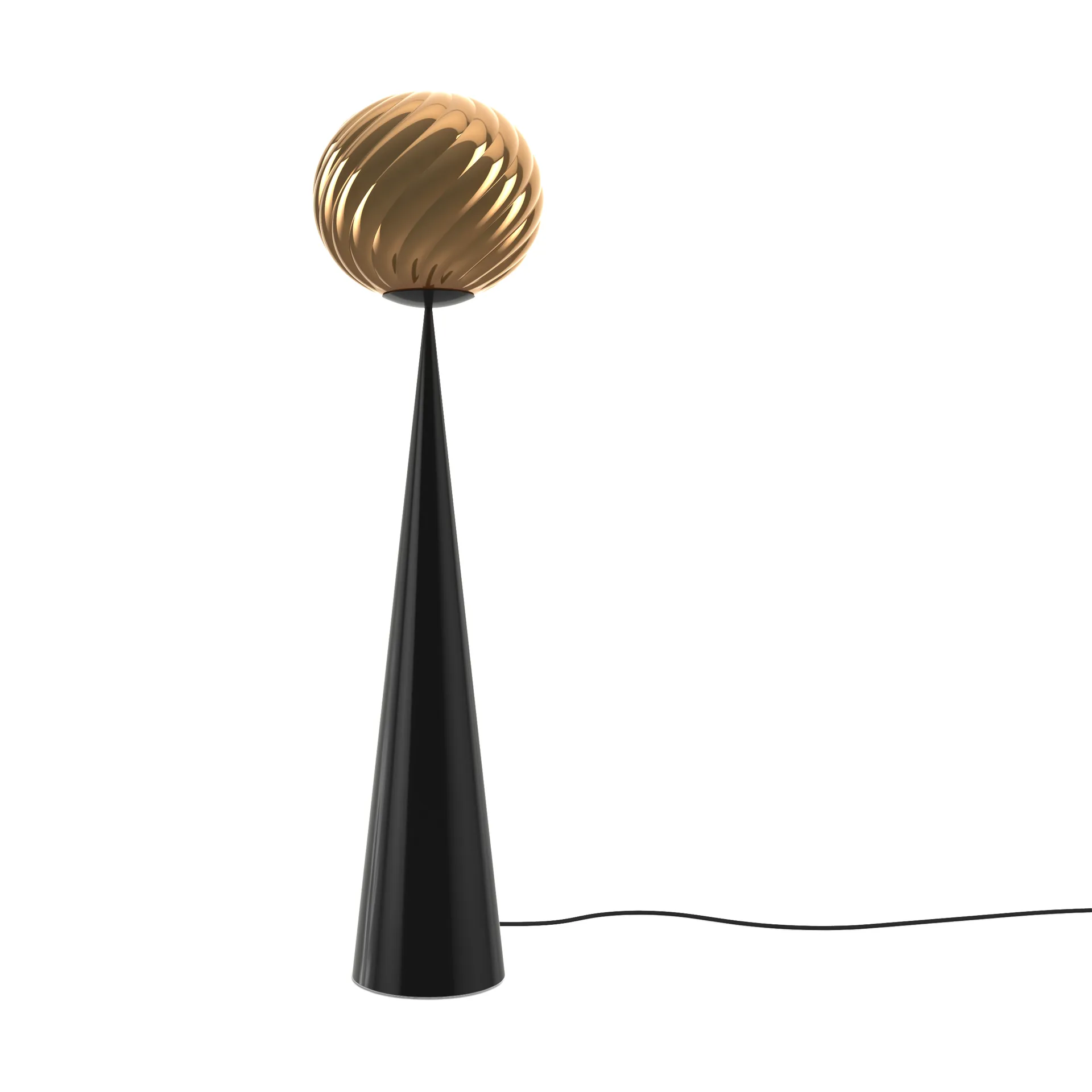 Whirl cone fat golvlampa, Gold-black Tom Dixon