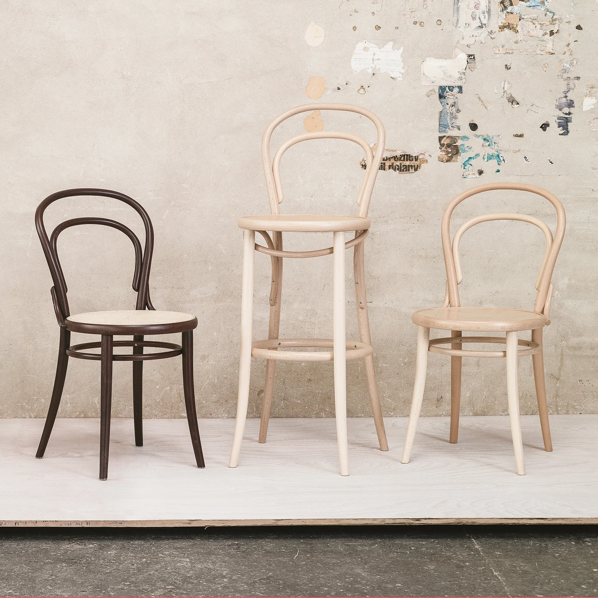 Ton no.14 stol, Bok klarlack-New Fanérsits TON