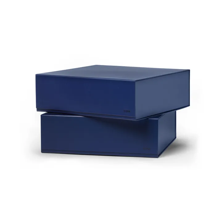 Pac box förvaringsbox - Midnight blue, large 32,5x10,5x30 cm, 2-pack - TÔNN furniture