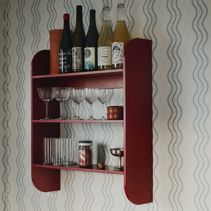 Strapats vägghylla 62x73,6 cm, Burgundy TÔNN furniture