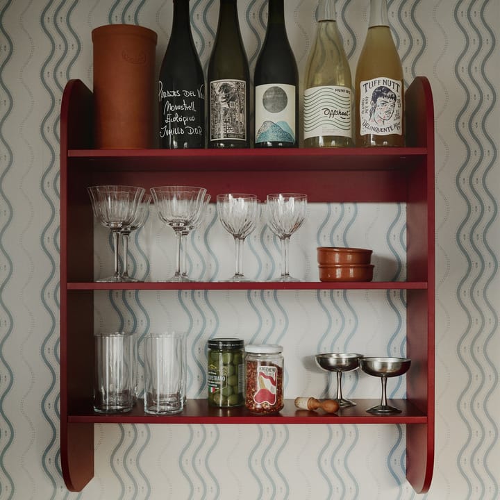 Strapats vägghylla 62x73,6 cm, Burgundy TÔNN furniture