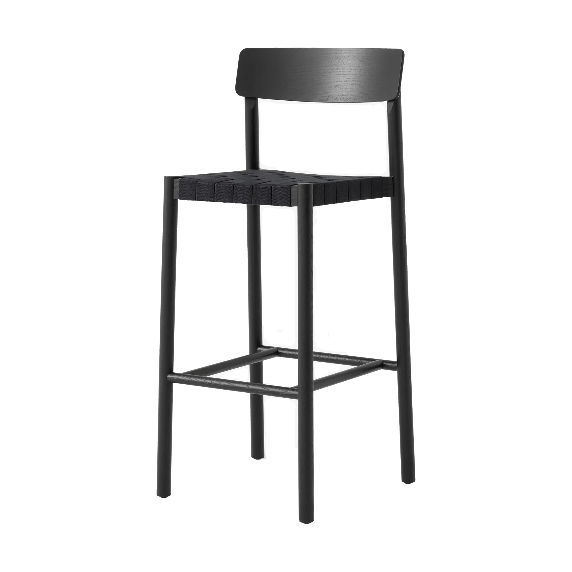 Betty TK15 Bar Chair barstol 75 cm, Svartlackad ask-svart lin &Tradition