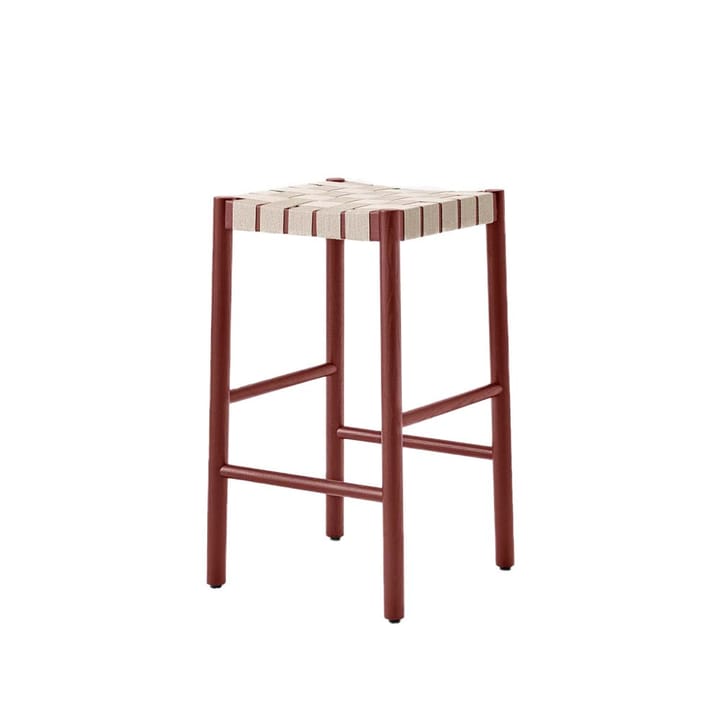 Betty TK7 barpall - maroon, naturflätad linnebandssits - &Tradition