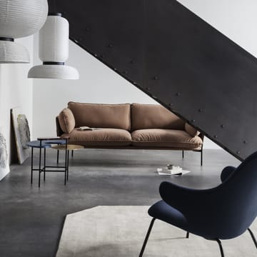 Catch JH14 loungefåtölj - läder silk black, svartlackat stålunderrede - &Tradition
