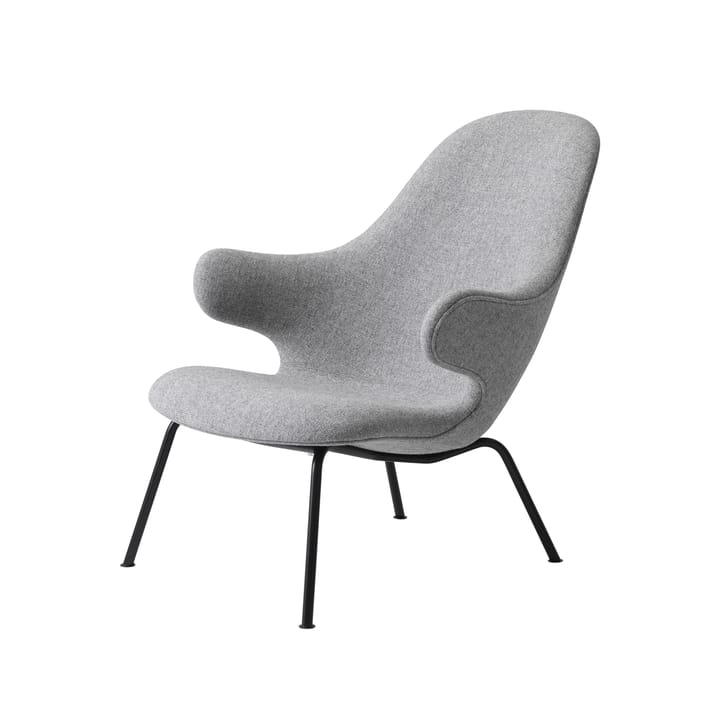Catch JH14 loungefåtölj - tyg hallingdal 110 grey, svartlackat stålunderrede - &Tradition