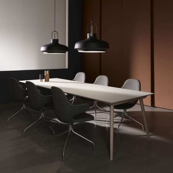 Catch JH2 kontorsstol, tyg steelcut 255 dark beige-snurrstativ black &Tradition
