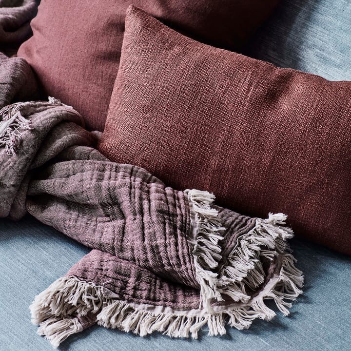 Collect bomullspläd SC33 260x260 cm, Cloud & Burgundy (beige-röd) &Tradition