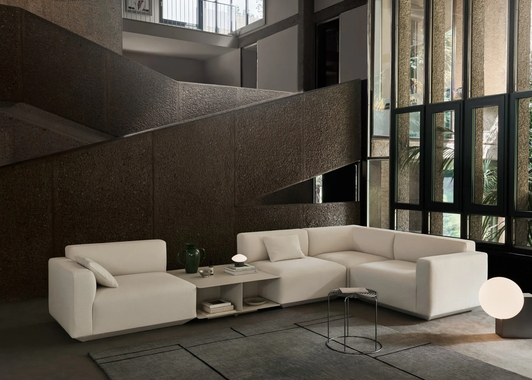 Develius EV3 soffbord, Steel ivory, Ø89x40 cm &Tradition