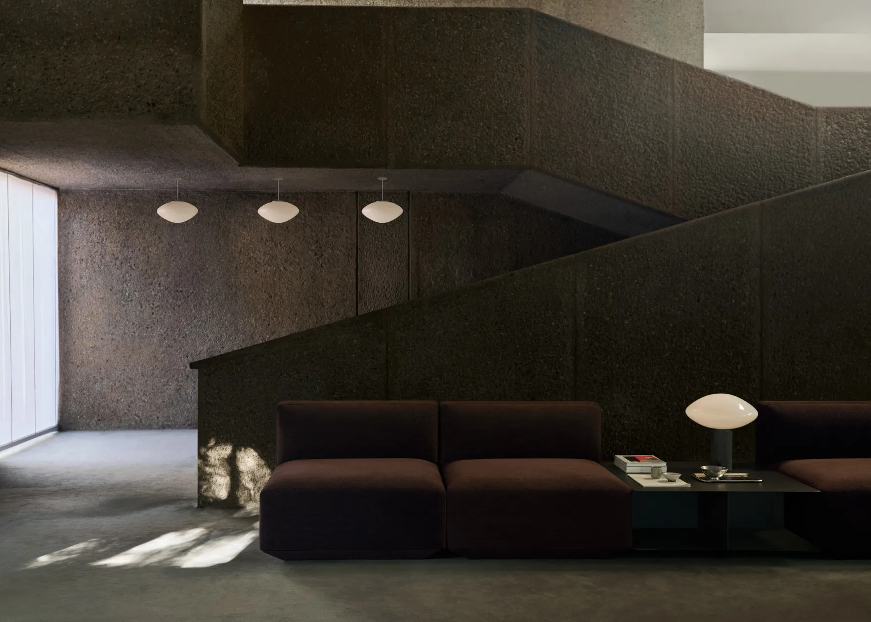 Develius EV3 soffbord, Steel stone grey, Ø89x40 cm &Tradition