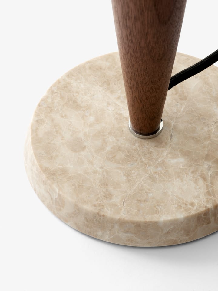 Herman SHY3 bordslampa - walnut & cream marble, textilsladd - &Tradition