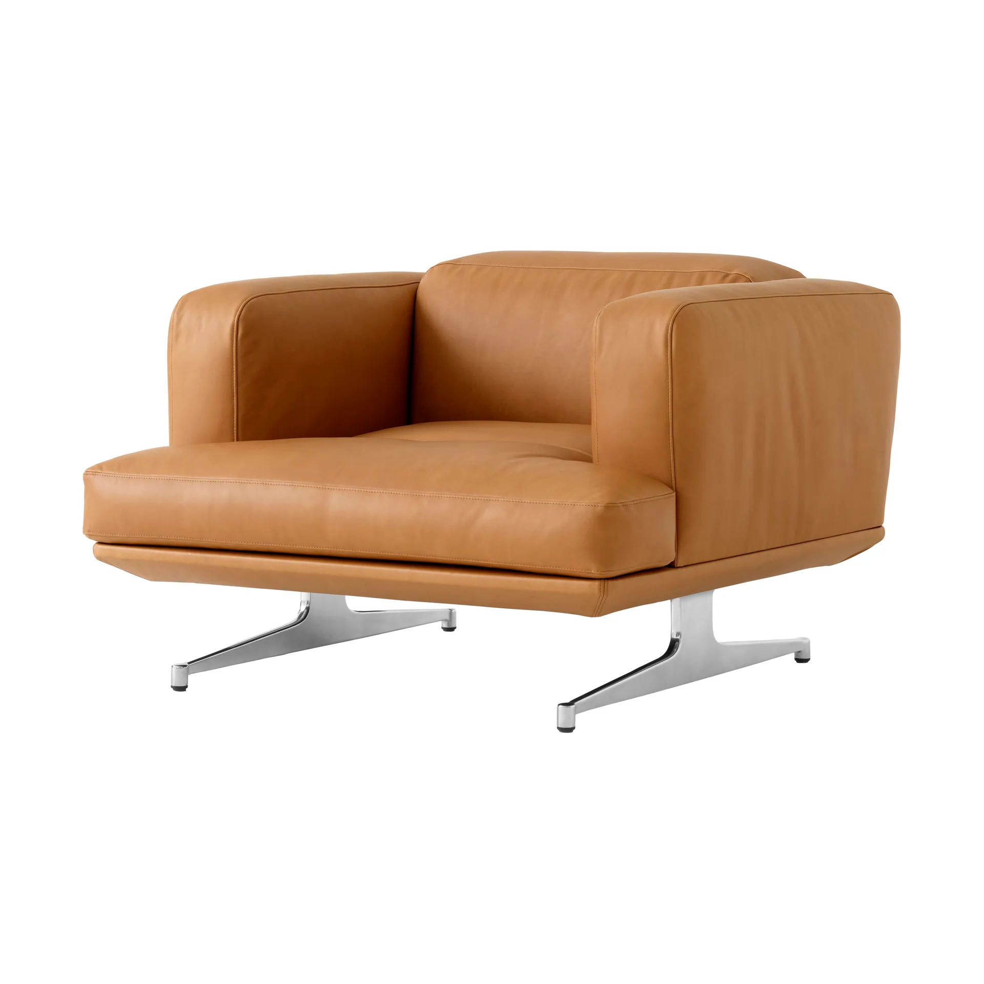 Inland AV21 fåtölj, Noble läder cognac-polished alu &Tradition