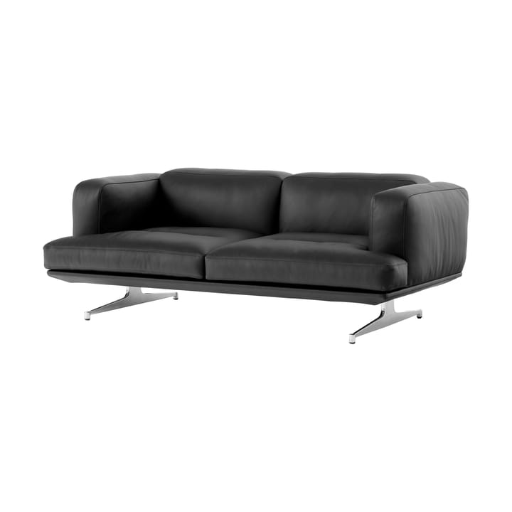 Inland AV22 soffa 2-sits - Noble läder svart-polished alu - &Tradition