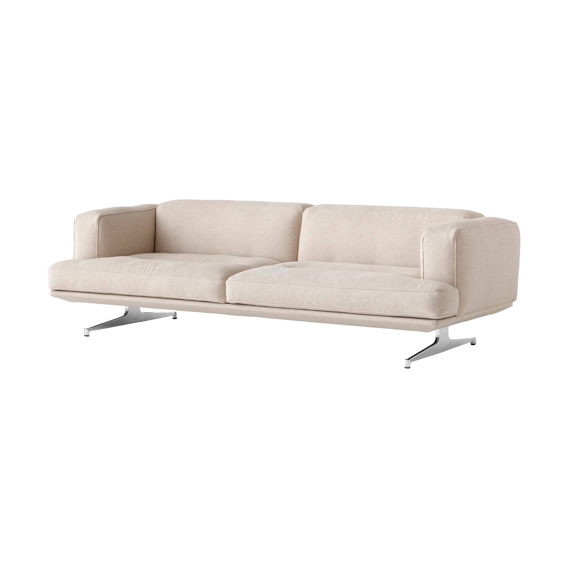 Inland AV23 3-sits soffa, Clay 0011-polished aluminium &Tradition