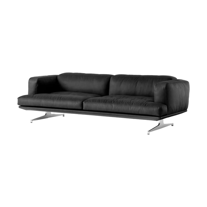 Inland AV23 3-sits soffa - Noble läder svart-polished alu - &Tradition