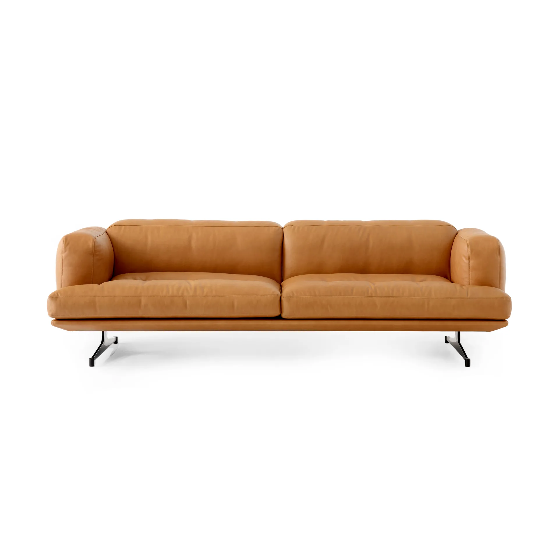 Inland AV23 3-sits soffa, Noble leather cognac-warm black &Tradition