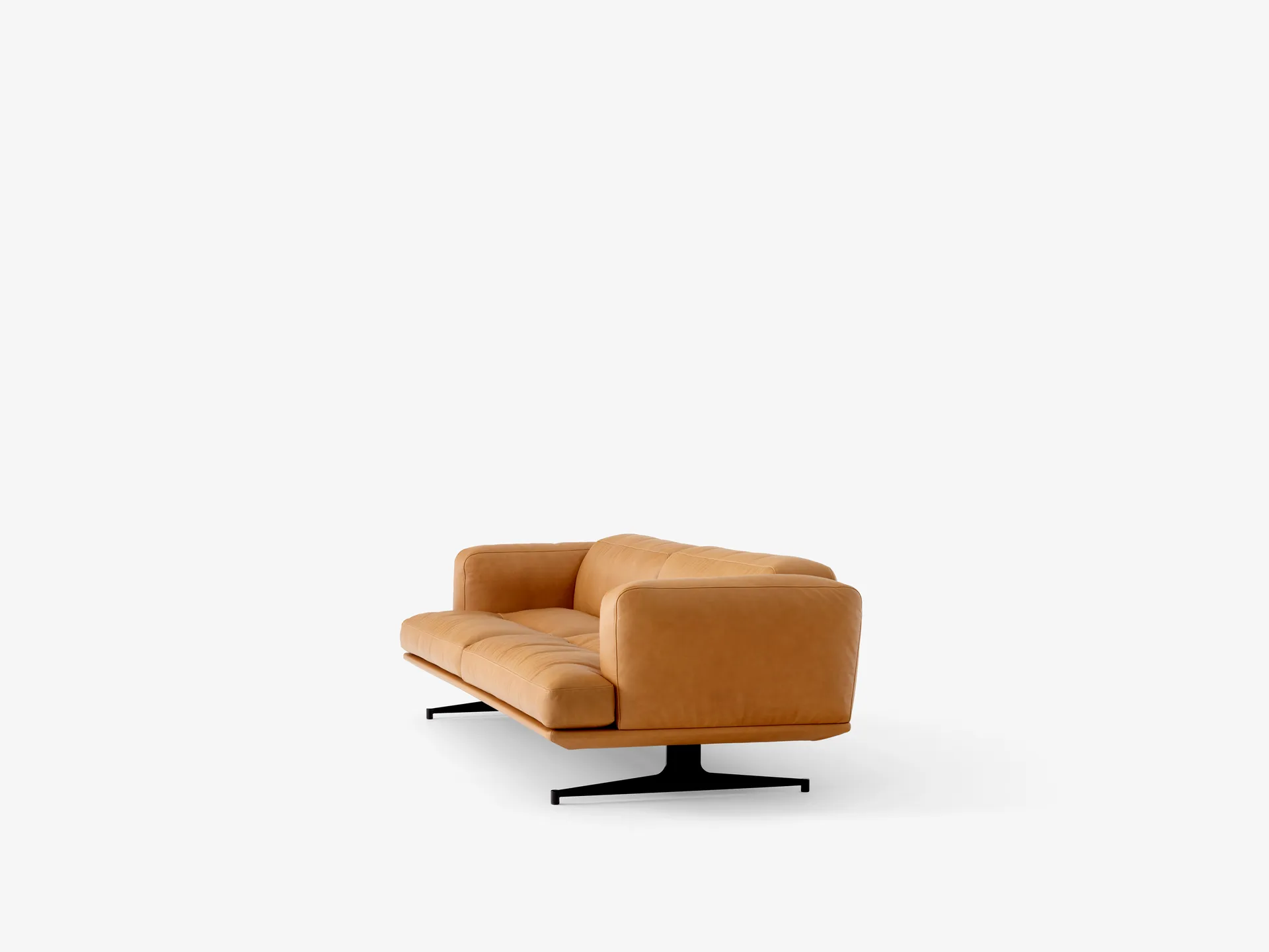 Inland AV23 3-sits soffa, Noble leather cognac-warm black &Tradition