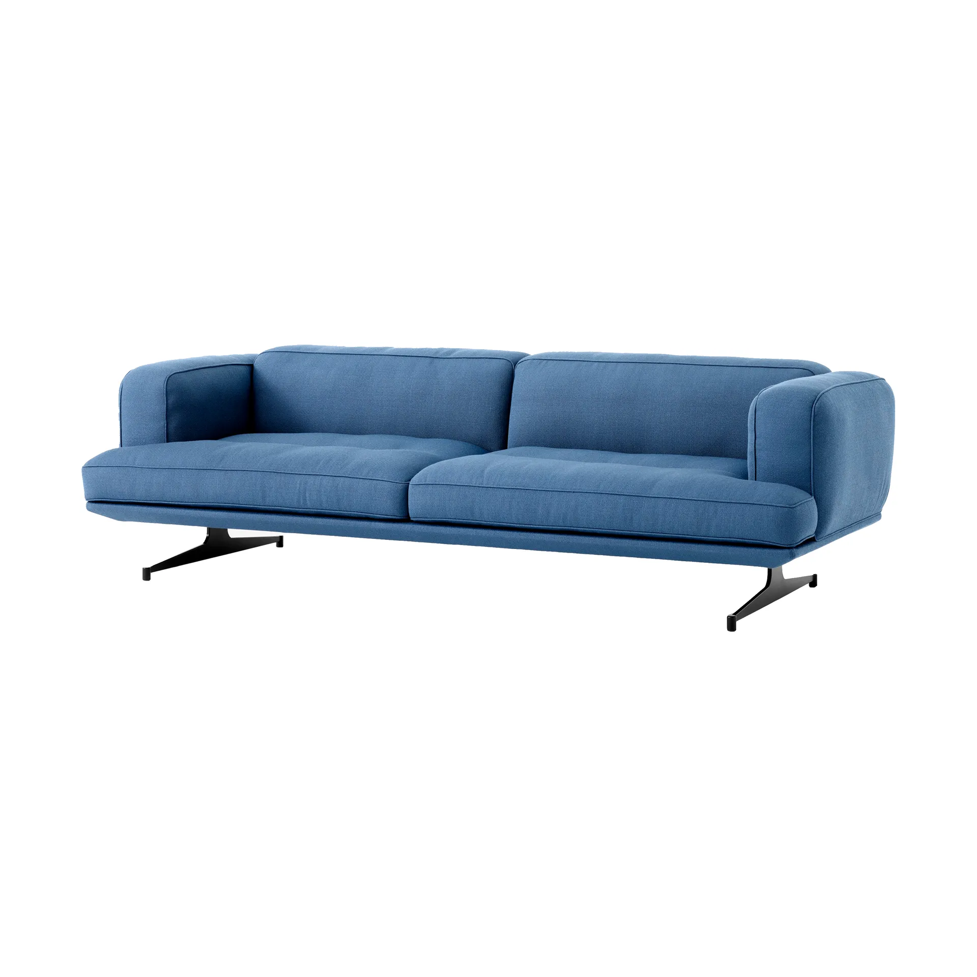 Inland AV23 3-sits soffa, Vidar 4 Denim Blue 733-svarta ben &Tradition