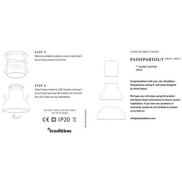 Passepartout JH12 lampa fast montage - Guld - &Tradition