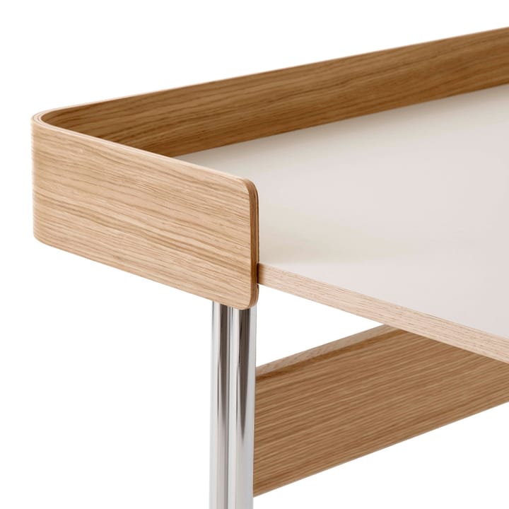 Pavilion AV17 skrivbord, mushroom linoleum, lackad ek, kromben &Tradition