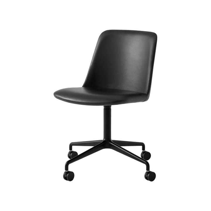 Rely HW23 kontorsstol - läder silk black, svart stativ - &Tradition
