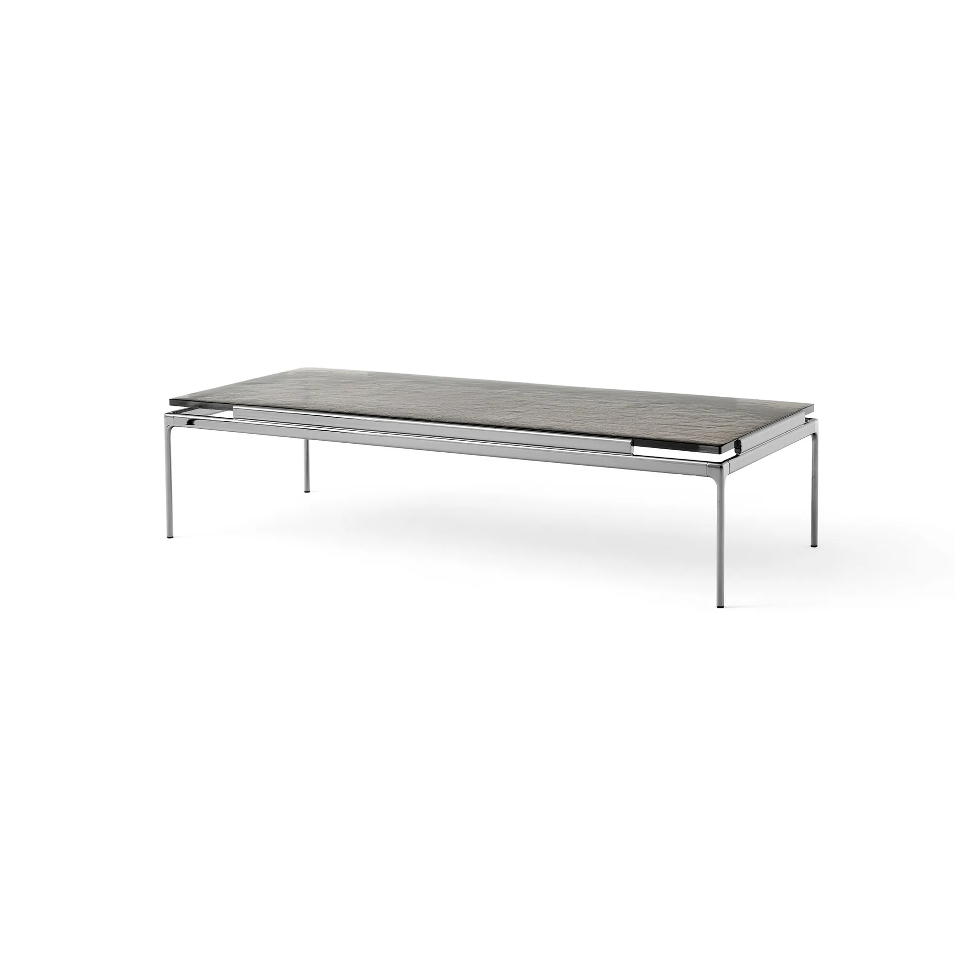 Sett LN12 soffbord, Smoked cast glass-dark chrome &Tradition