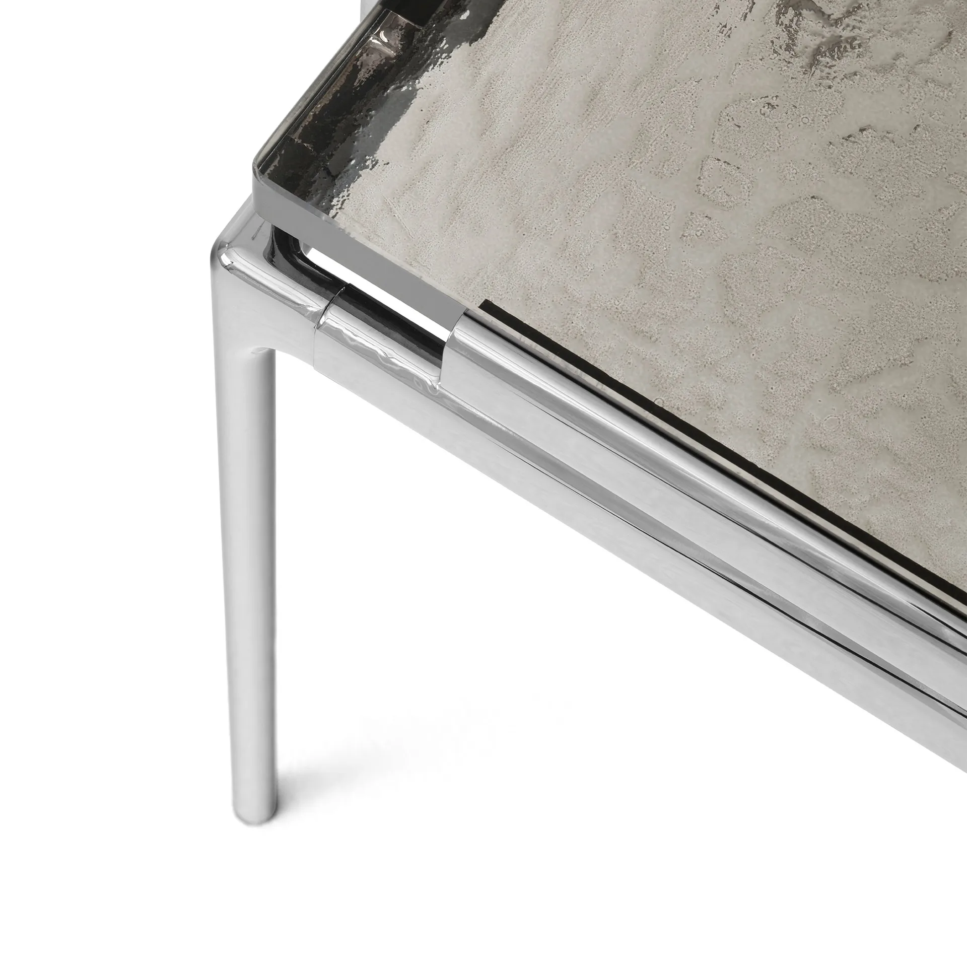 Sett LN12 soffbord, Smoked cast glass-dark chrome &Tradition