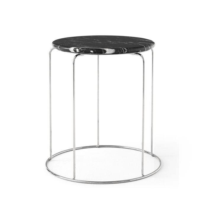 Wire Stool VP11 toppskiva Ø38 cm, Marmor Nero Marquina &Tradition