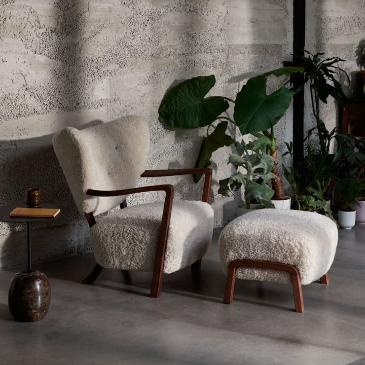Wulff ATD3 fotpall, Karakorum 003 beige-valnötsben &Tradition
