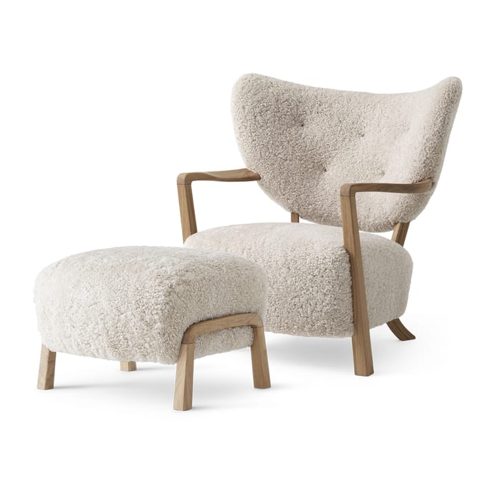 Wulff Lounge Chair ATD2 fåtölj inkl. pouf ATD3 - Oljad ek-Moonlight - &Tradition