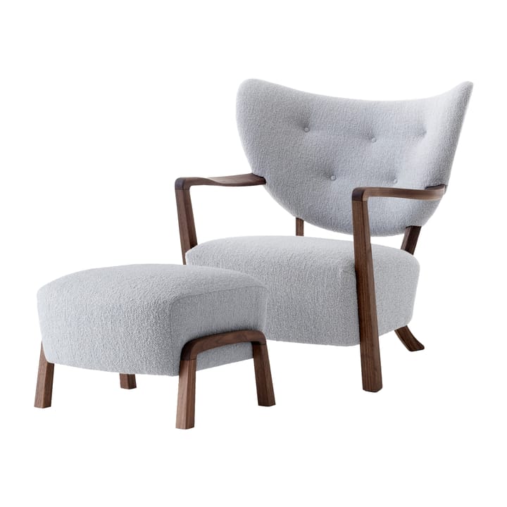 Wulff Lounge Chair ATD2 fåtölj inkl. pouf ATD3 - Oljad valnöt-Karandash - &Tradition