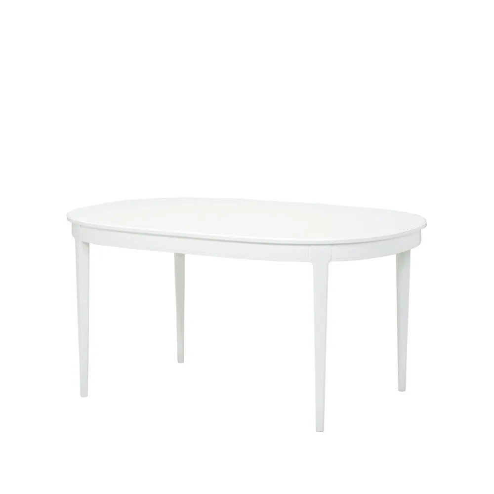 Herrgården matbord, Vit lack 2 ilägg Tre Sekel Möbelsnickeri