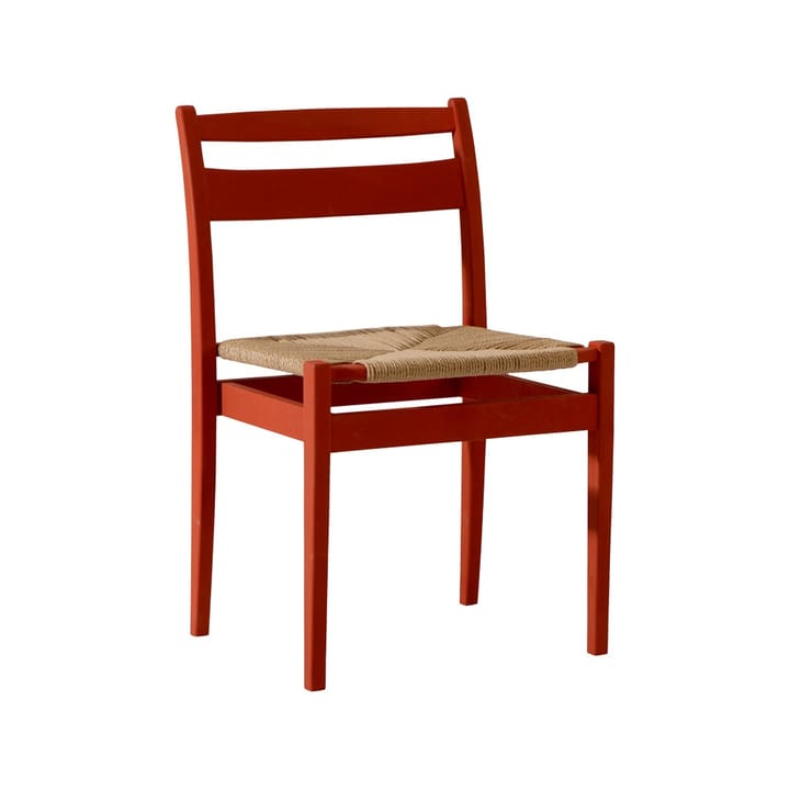 Kaj stol - röd äggoljetempera, flätat sjögräs - Tre Sekel Möbelsnickeri