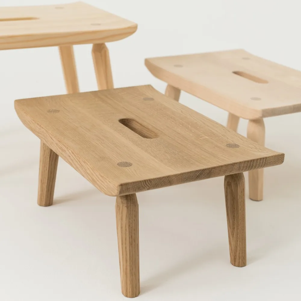 Putte pall, Vitsåpad ask liten Tre Sekel Möbelsnickeri