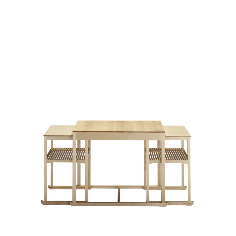 Tre Sekel Möbelsnickeri Släden satsbord 3-del Björk vitpigment hårdvaxolja