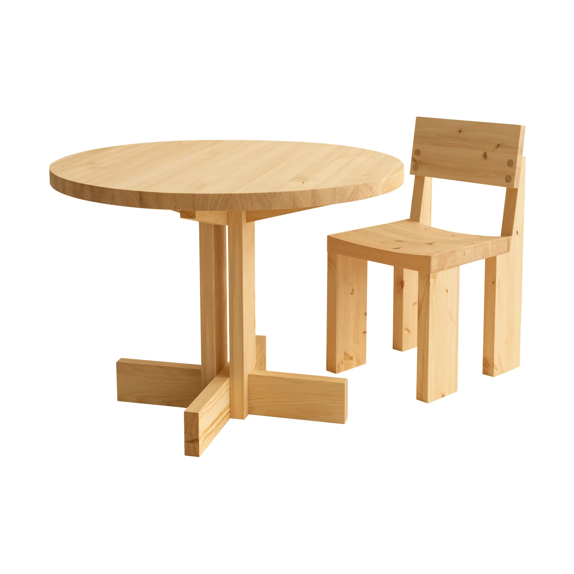 001 Dining Table matbord, Matt oljevaxad furu, Ø100x74 cm Vaarnii