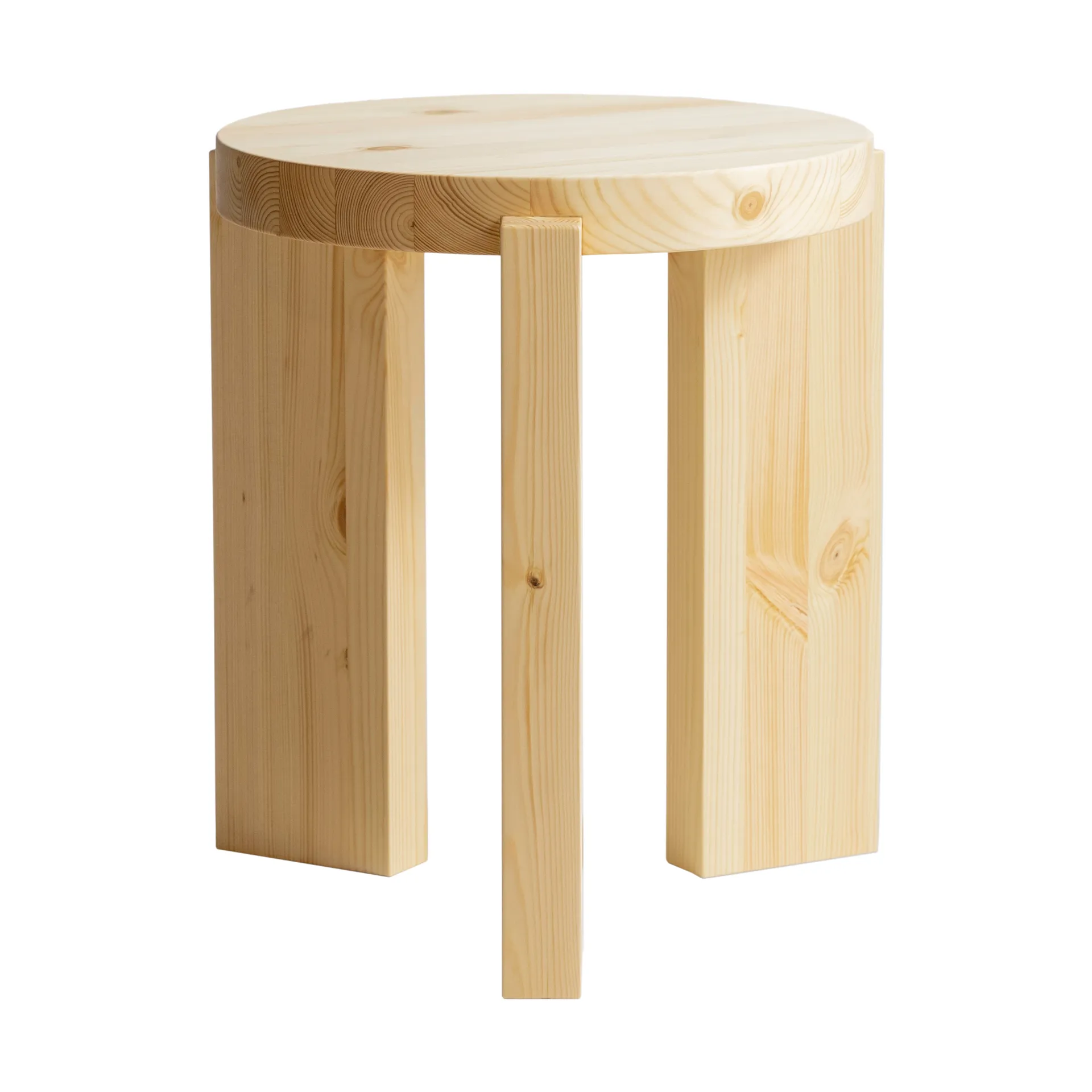 001 Stool pall, Matt oljevaxad furu, Ø40x44 cm Vaarnii