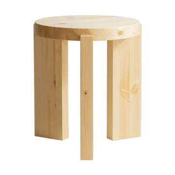001 Stool pall - Matt oljevaxad furu, Ø40x44 cm - Vaarnii