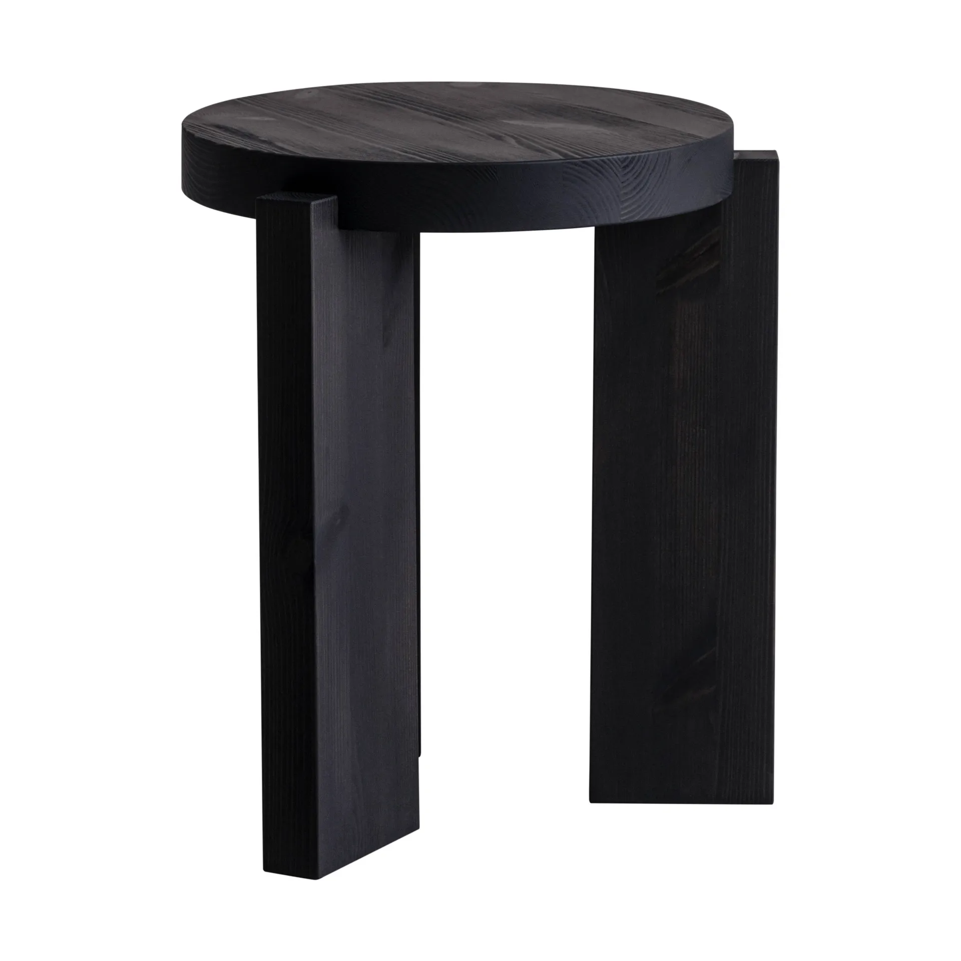 001 Stool pall, Svartbetsad furu, Ø40x44 cm Vaarnii