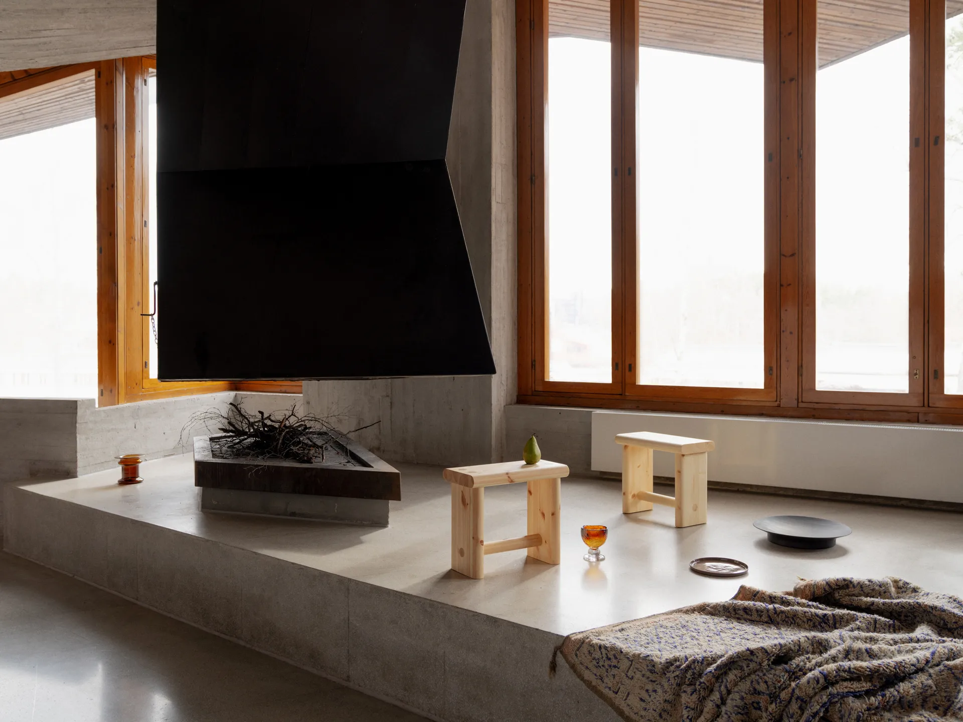 002 Ast Stool pall, Matt oljevaxad furu, 55x26x45 cm Vaarnii