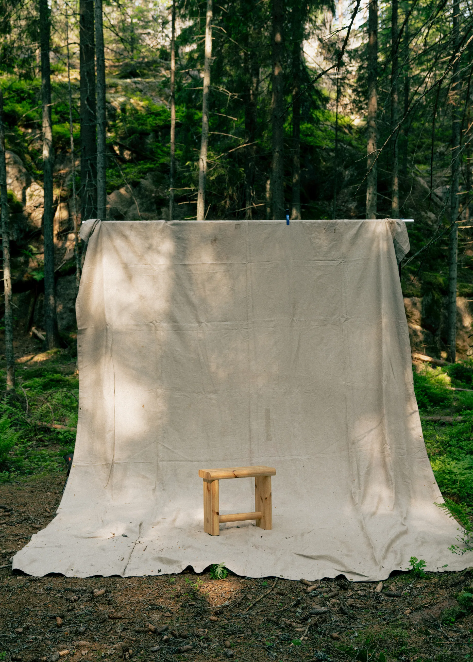002 Ast Stool pall, Matt oljevaxad furu, 55x26x45 cm Vaarnii
