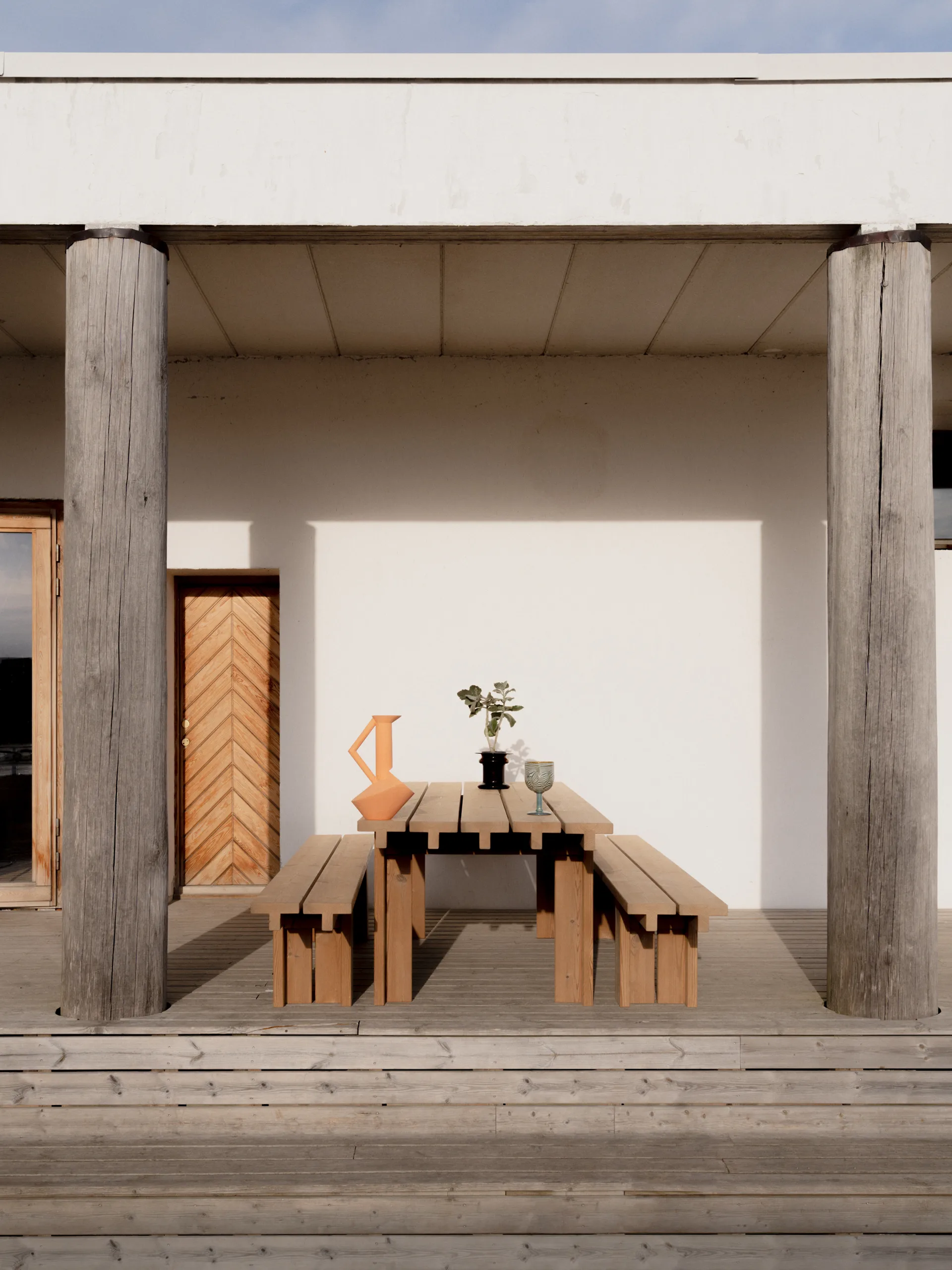 013 Osa Outdoor Table bord, Värmebehandlad furu, 182x75x78 cm Vaarnii