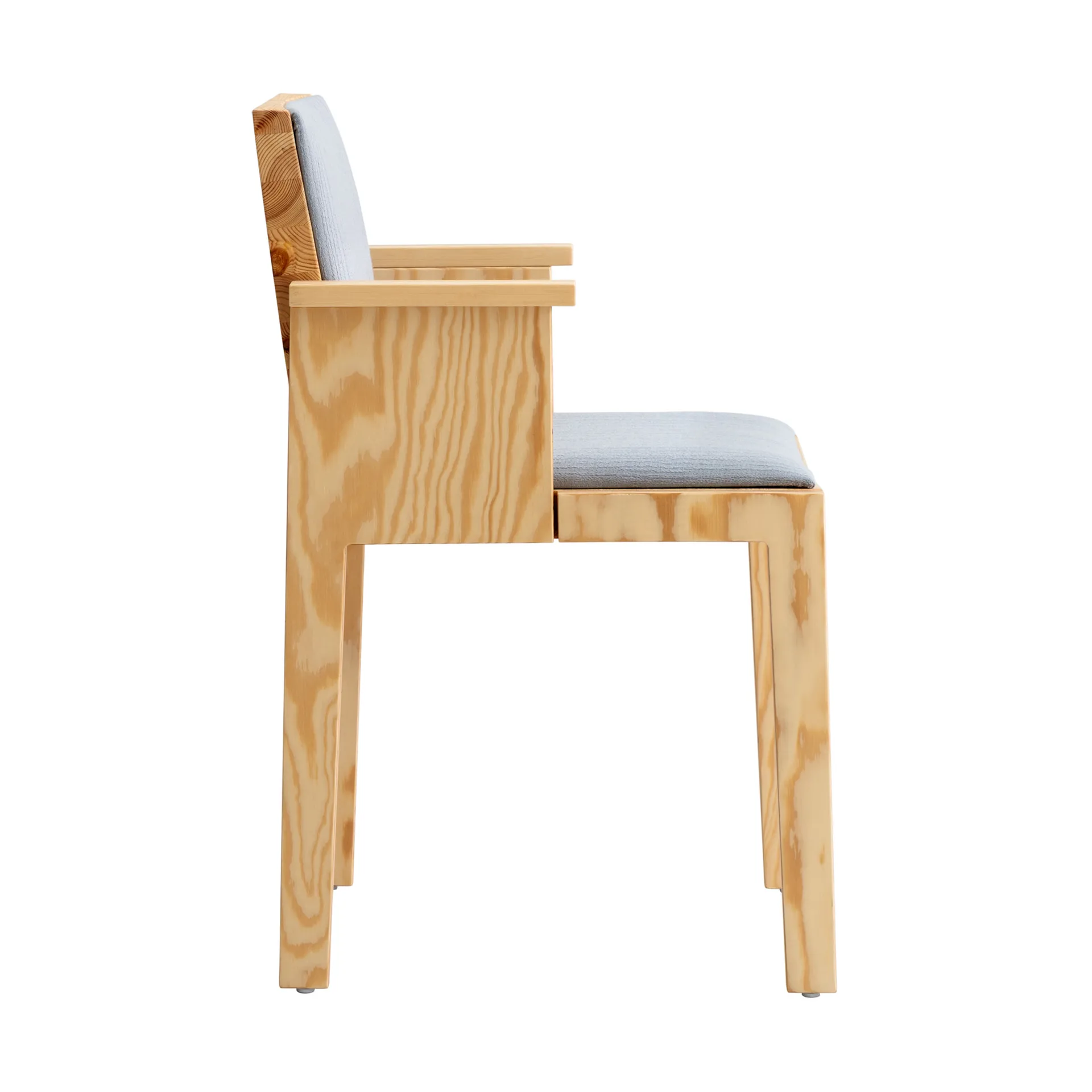 016 Maasto Dining Armchair karmstol, Matt oljevaxad furu, framsidesklädd grå Vaarnii