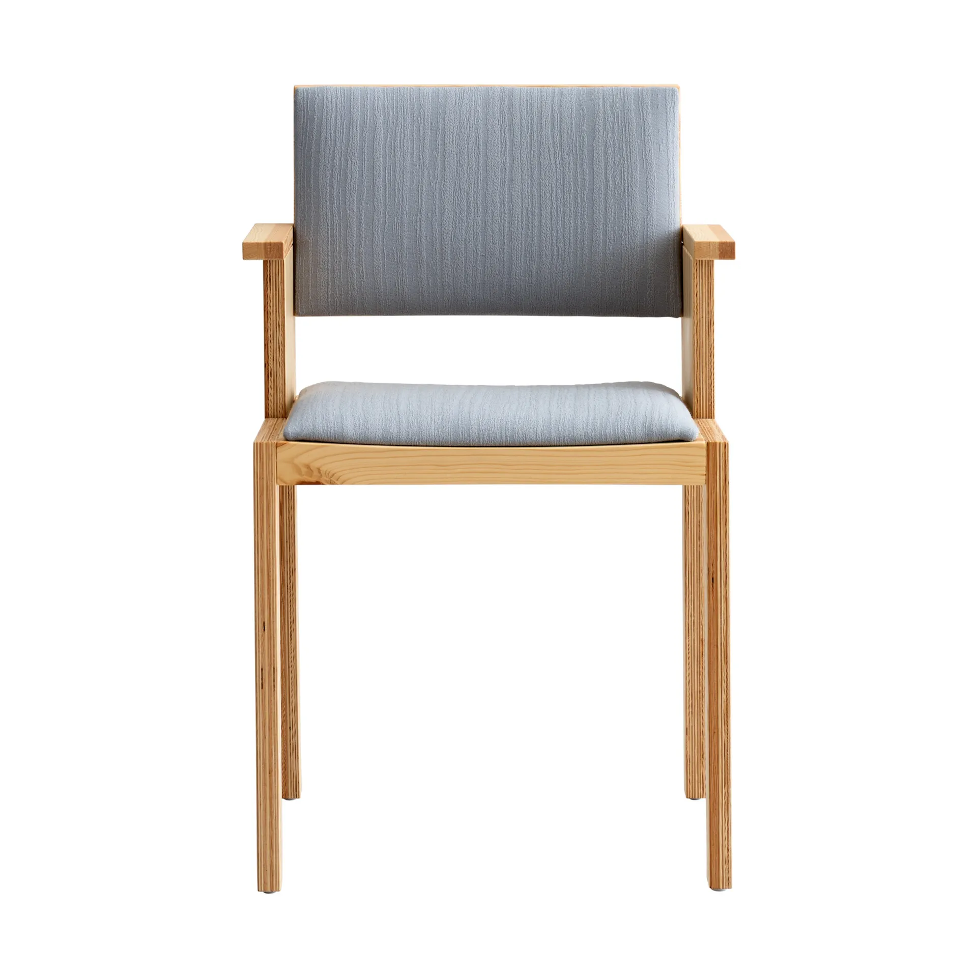 016 Maasto Dining Armchair karmstol, Matt oljevaxad furu, framsidesklädd grå Vaarnii