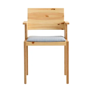 016 Maasto Dining Armchair karmstol - Matt oljevaxad furu, klädd sits grå - Vaarnii