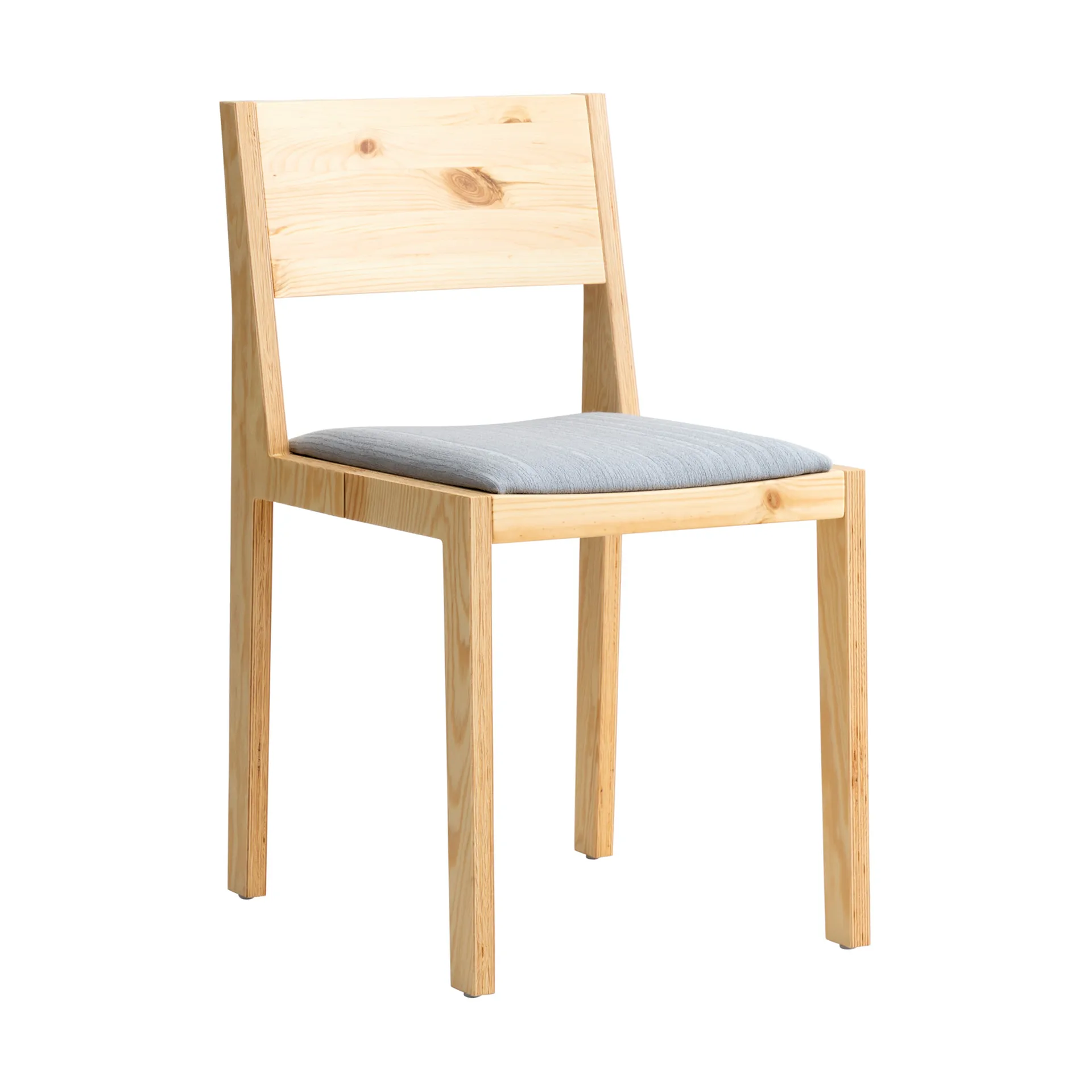 016 Maasto Dining Chair stol, Matt oljevaxad furu, klädd sits grå Vaarnii