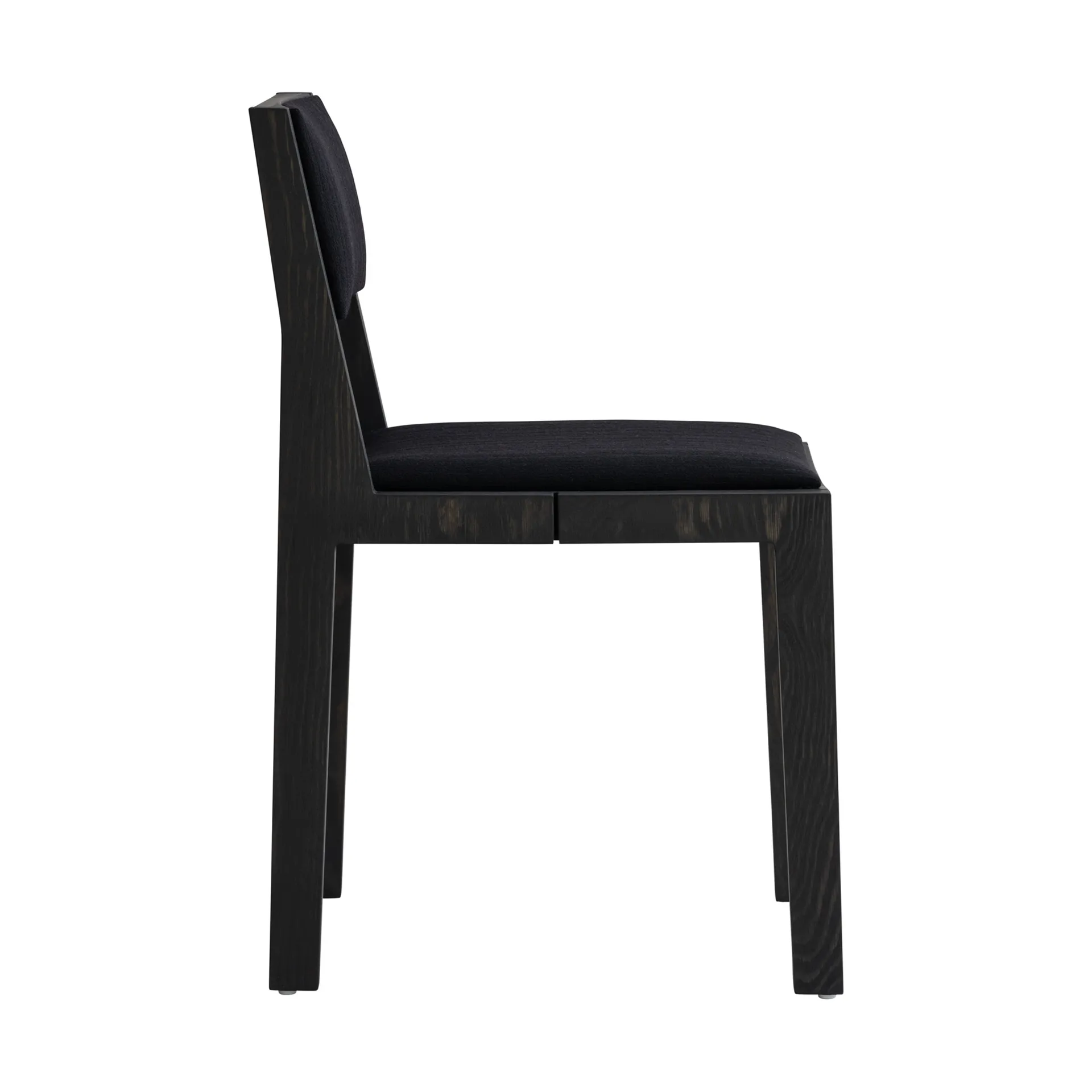 016 Maasto Dining Chair stol, Svartbetsad furu, framsidesklädd svart Vaarnii