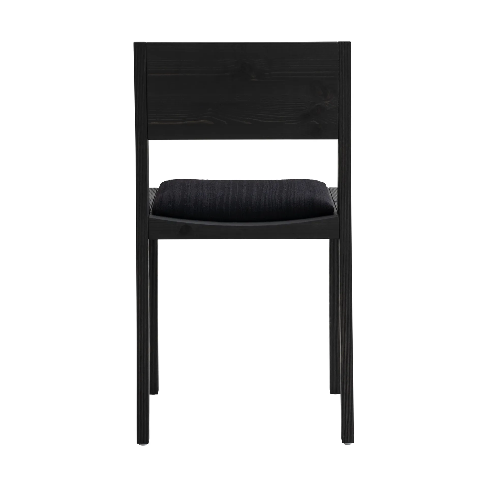 016 Maasto Dining Chair stol, Svartbetsad furu, framsidesklädd svart Vaarnii